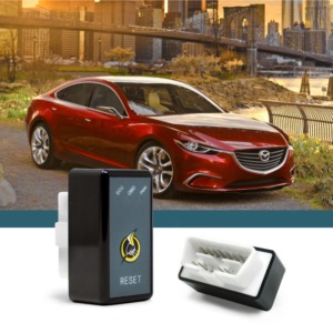 dark red Mazda car near city bridge - chip your car performance chips
