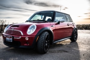 Red Mini Cooper parked - Mini Cooper Performance Chips boost horsepower